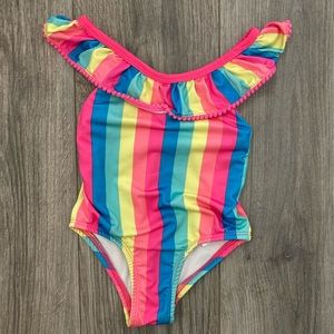 Penelope Mack girls size 3T one piece swim suit rainbow
